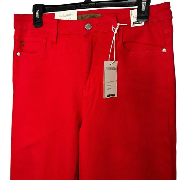 NEW Judy Blue Red Highwaisted Stretch Straight leg Jeans Size 9/29 - Picture 5 of 12
